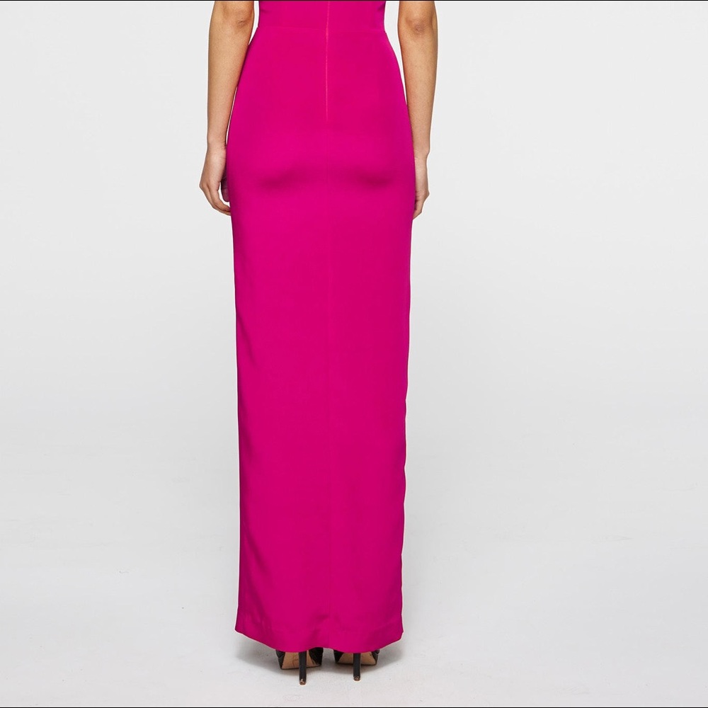 Crepe Pointed Strapless Gown Pink - Picture 3 of 4